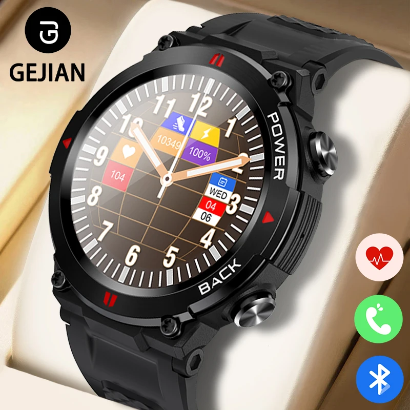 

GEJIAN Интеллектуальные Bluetooth-часы 5.0 1,32-дюймовые полноэкранные сенсорные часы IPS с высоким разрешением 360*360 Часы с мониторингом сердечного ритма