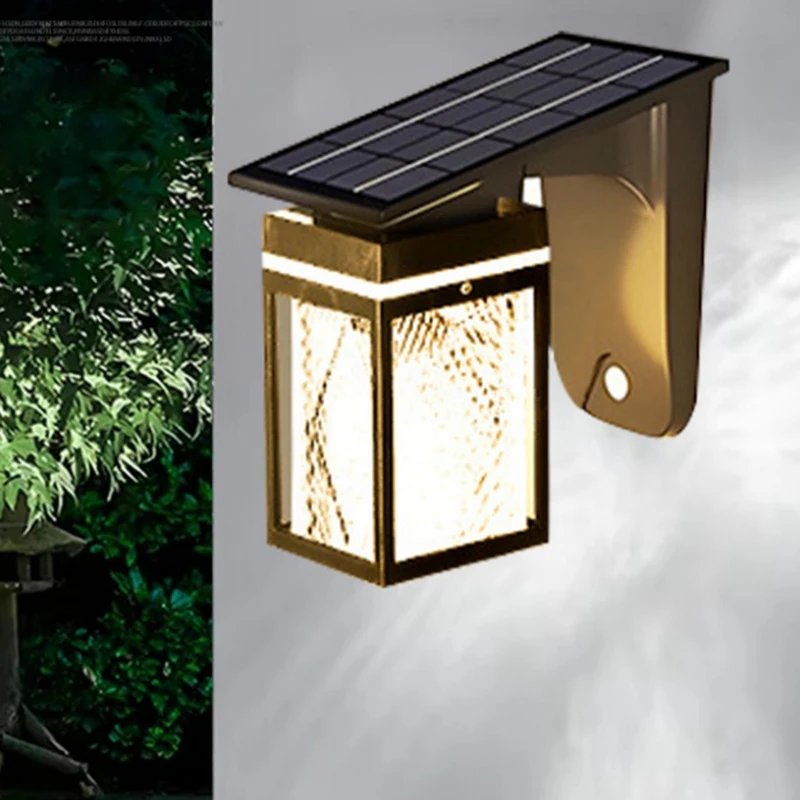 DT16 2X Solar Wall Lights Outdoor Waterproof IP54, LED Safety Lantern for Garden Patio Home Decor, Plastic