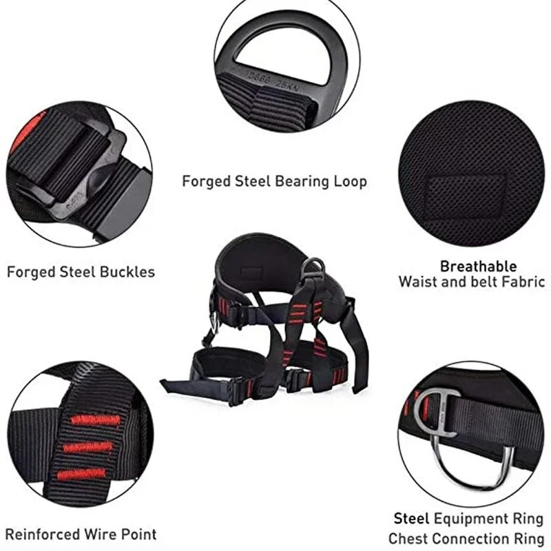 

Professional Half Body Adjustable High-altitude Work Safety Belt Outdoor Cave Exploration Mountain Climbing and Rescue Tool