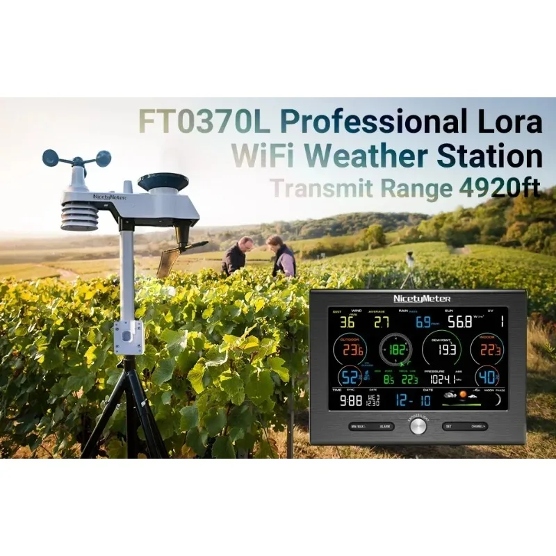 Furniture 0370L LORA Smart WIFI Weather Station 1500 Meters Long Transmission Distance Multi Parameter Wireless Weather