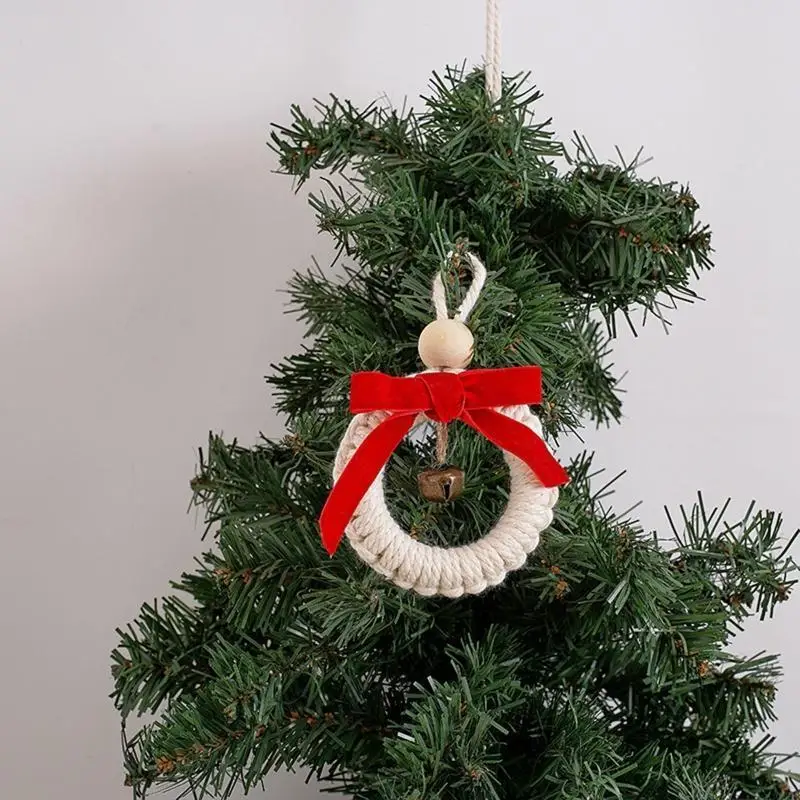 G99a Christmas Bells ต้นไม้แขวนเครื่องประดับโลหะกริ๊งระฆังกับ Bowknot สีแดง