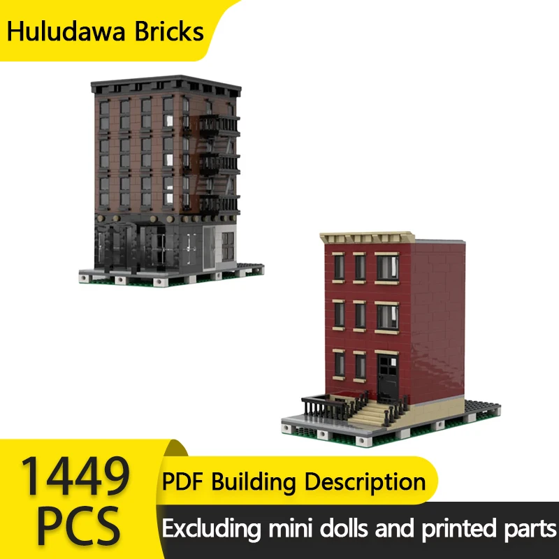 

Street View Model MOC Building Bricks New York Apartment House Modular Technology Gifts Holiday Assemble Children Toys Suit