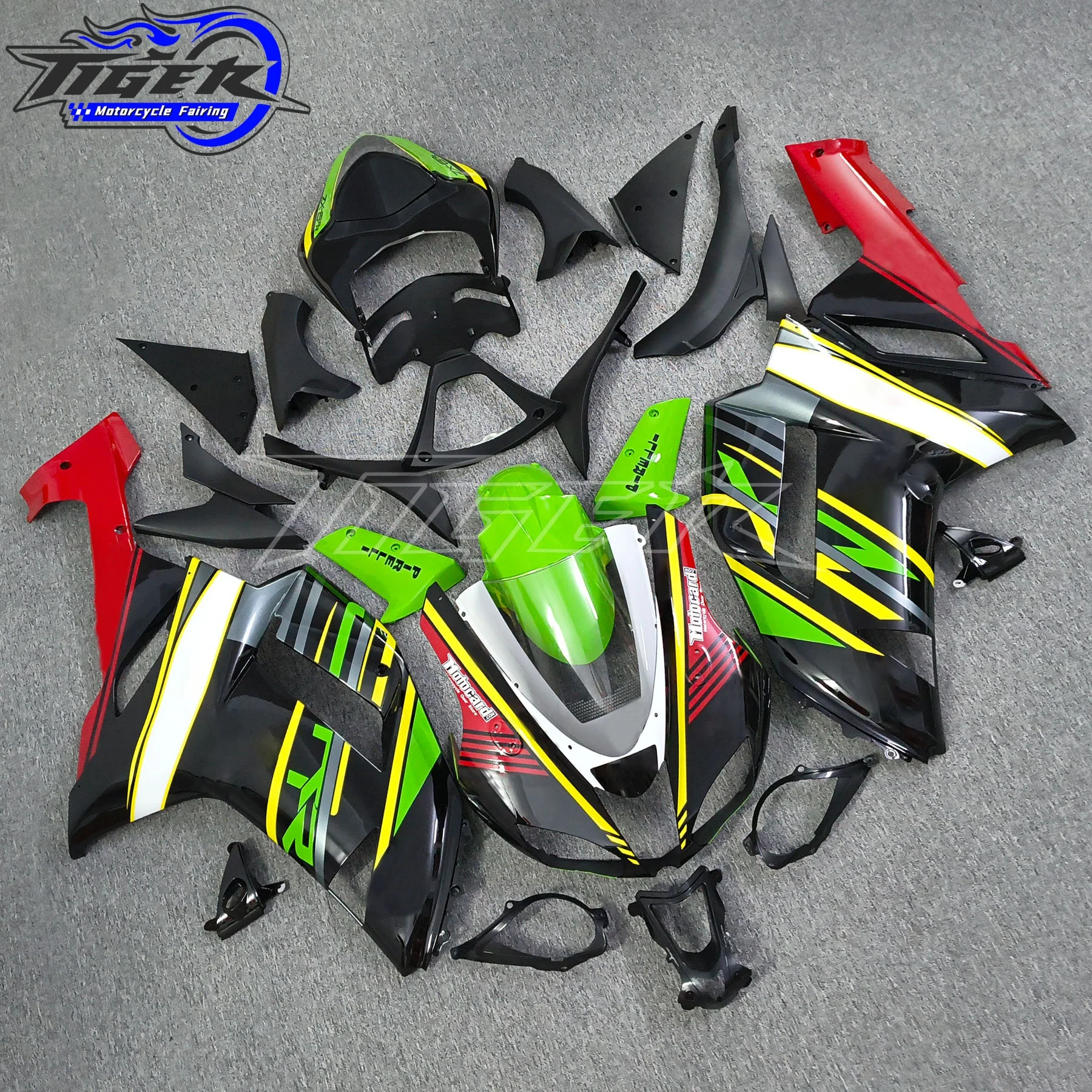 Motorcycle Fairing kit for KAWASAKI Ninja ZX6R 07 08 ZX6R 636 2007 2008 green black ABS Plastic Fairings set +7 gifts SC10