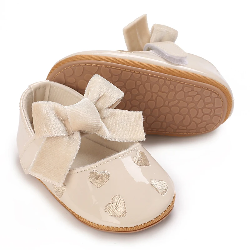 Popular 0-1 Year Old Baby Walking Shoes Baby Shoes Soft Soled Princess Shoes Heart-Shaped Princess Shoes Walking Shoes