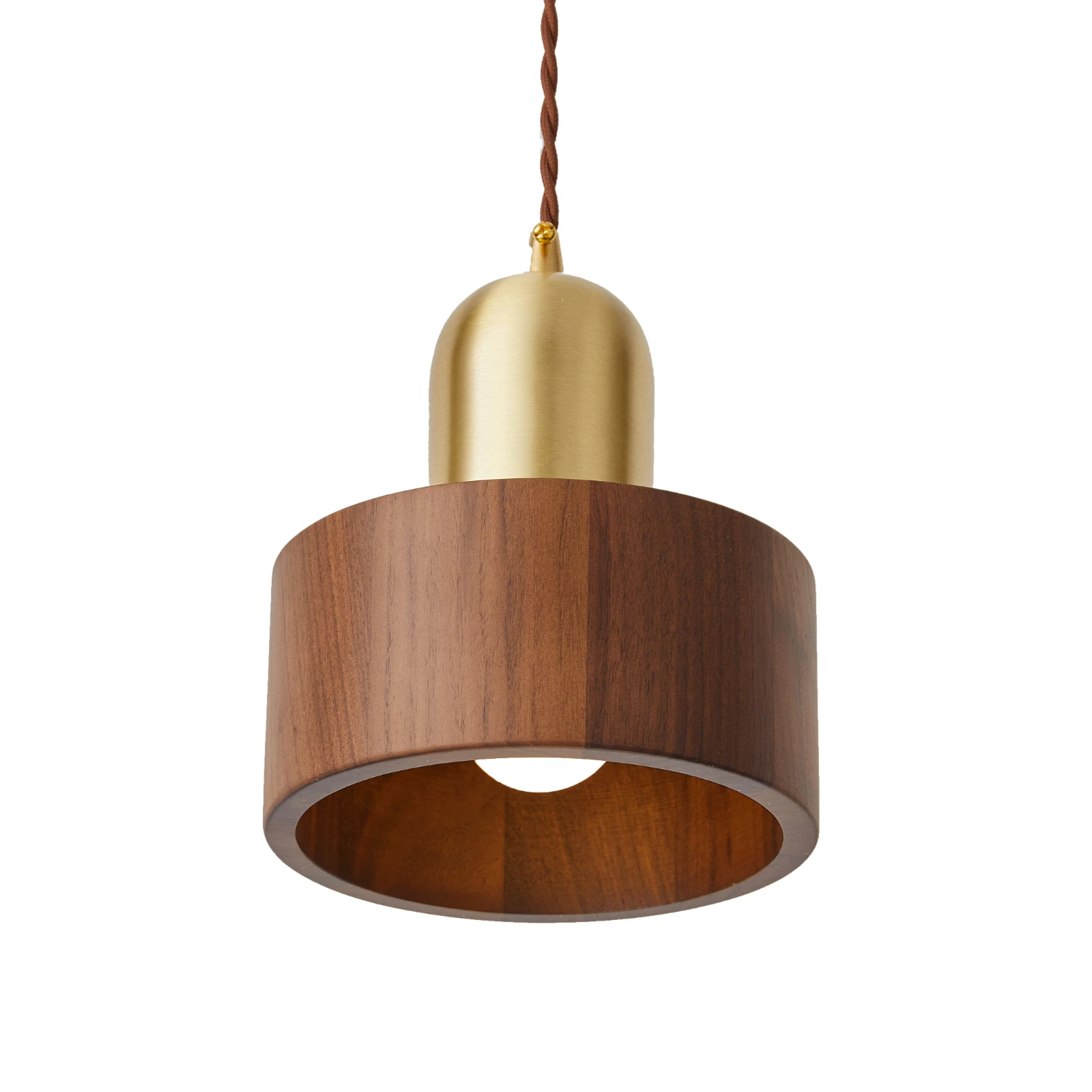 Modern Nordic Art LED Wood Hanging Light Luxury Retro Creative Copper Wood For Home Restaurant Bar Bedroom Bedside Pendant Lamp