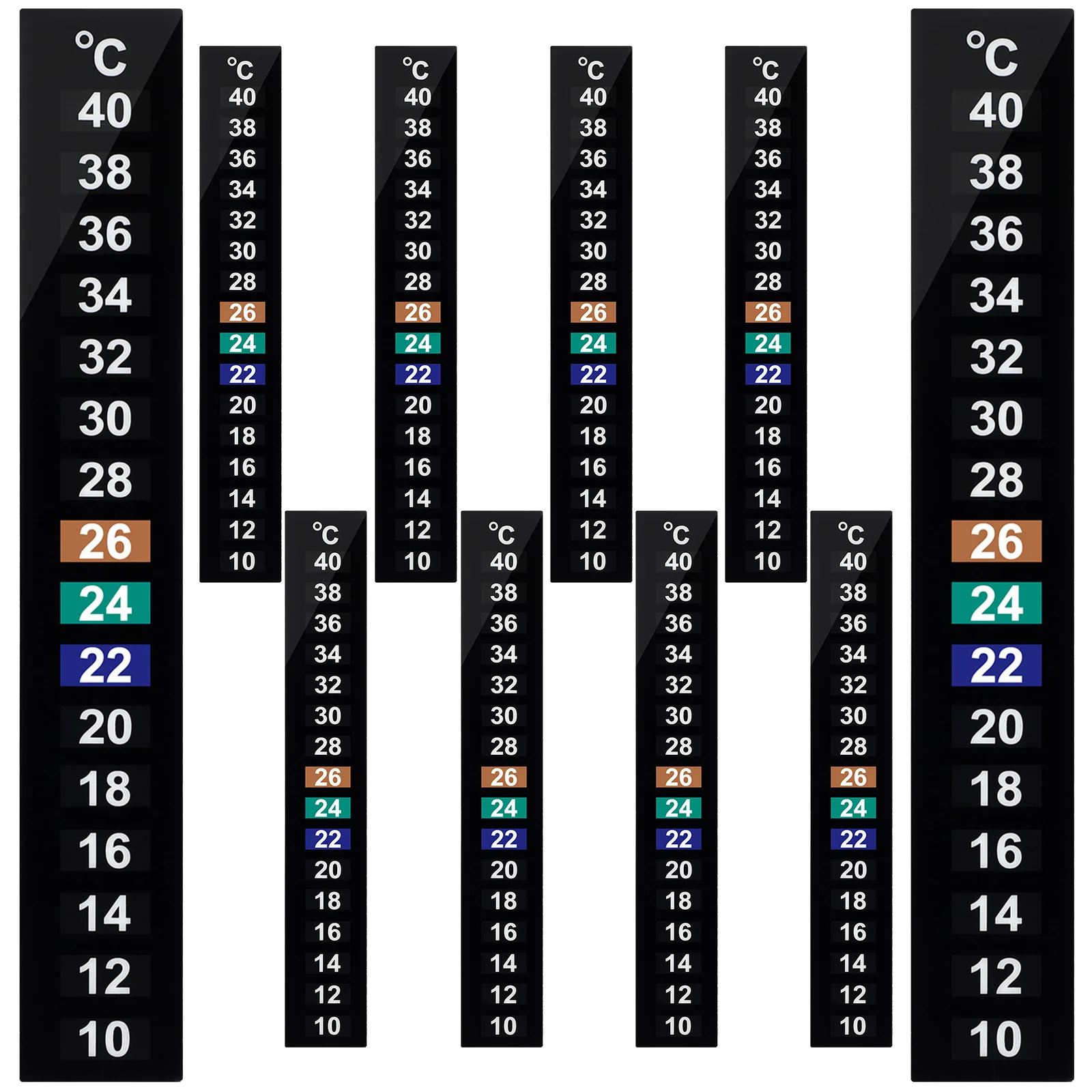 

10Pcs LCD Temperature Thermometer Strip Traditional Adhesive Stick-on Color Change Aquarium Fish Tank Kombucha Brewing Device