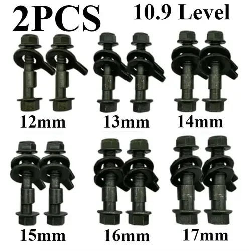 2x10,9 nivel tornillo Camber tuerca de perno alineación de rueda de coche arco excéntrico herramienta de reparación de ajuste de tornillo 12mm 13mm 14mm 15mm 16mm 17mm