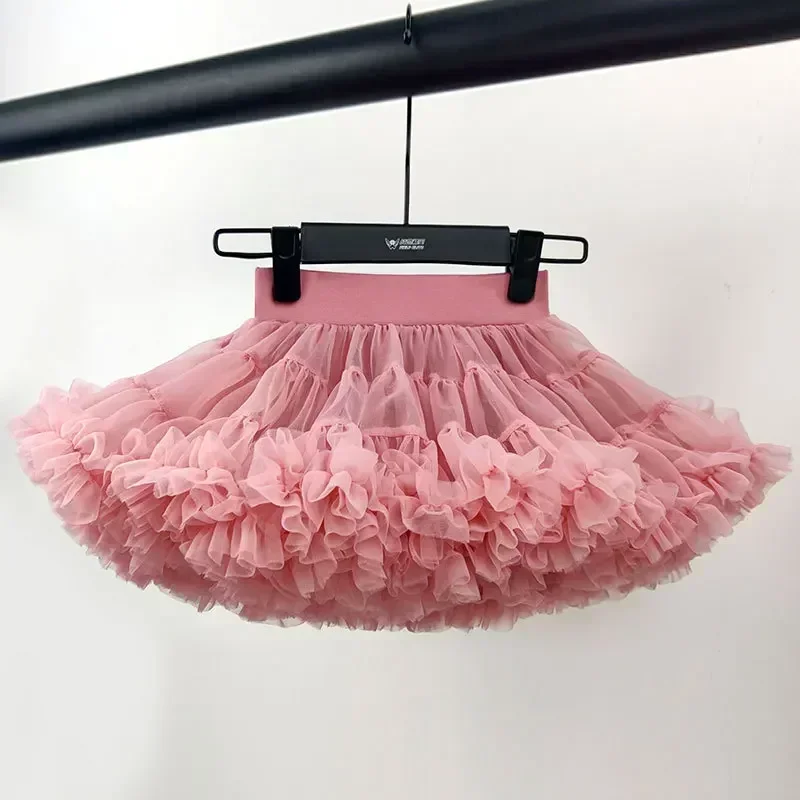 HOT Upgrade Girls Tulle Skirt Baby Children Tutu Pettiskirt Skirt Kids Fluffy Ballet Skirt Party Princess Girl Clothes B022