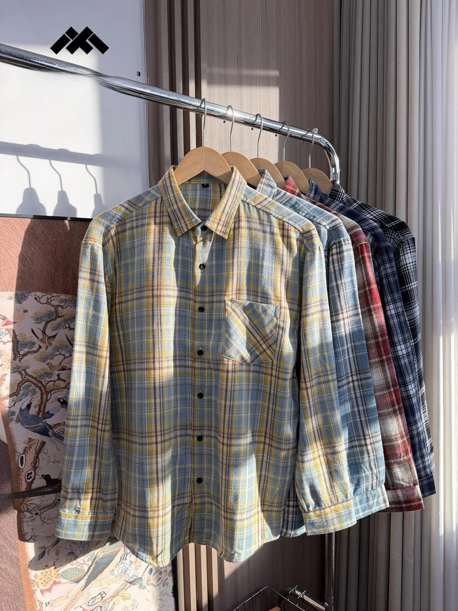 

Long Sve Comfortable Wear Resistant Plaid irt for Men Spring Autumn Season Breathable Casual Sle Stand Fit Faion ...