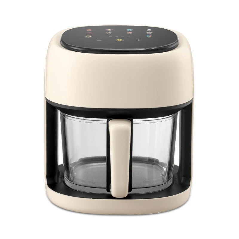 4L no-turn glass visual air fryer, multi-functional touch smart air electric fryer