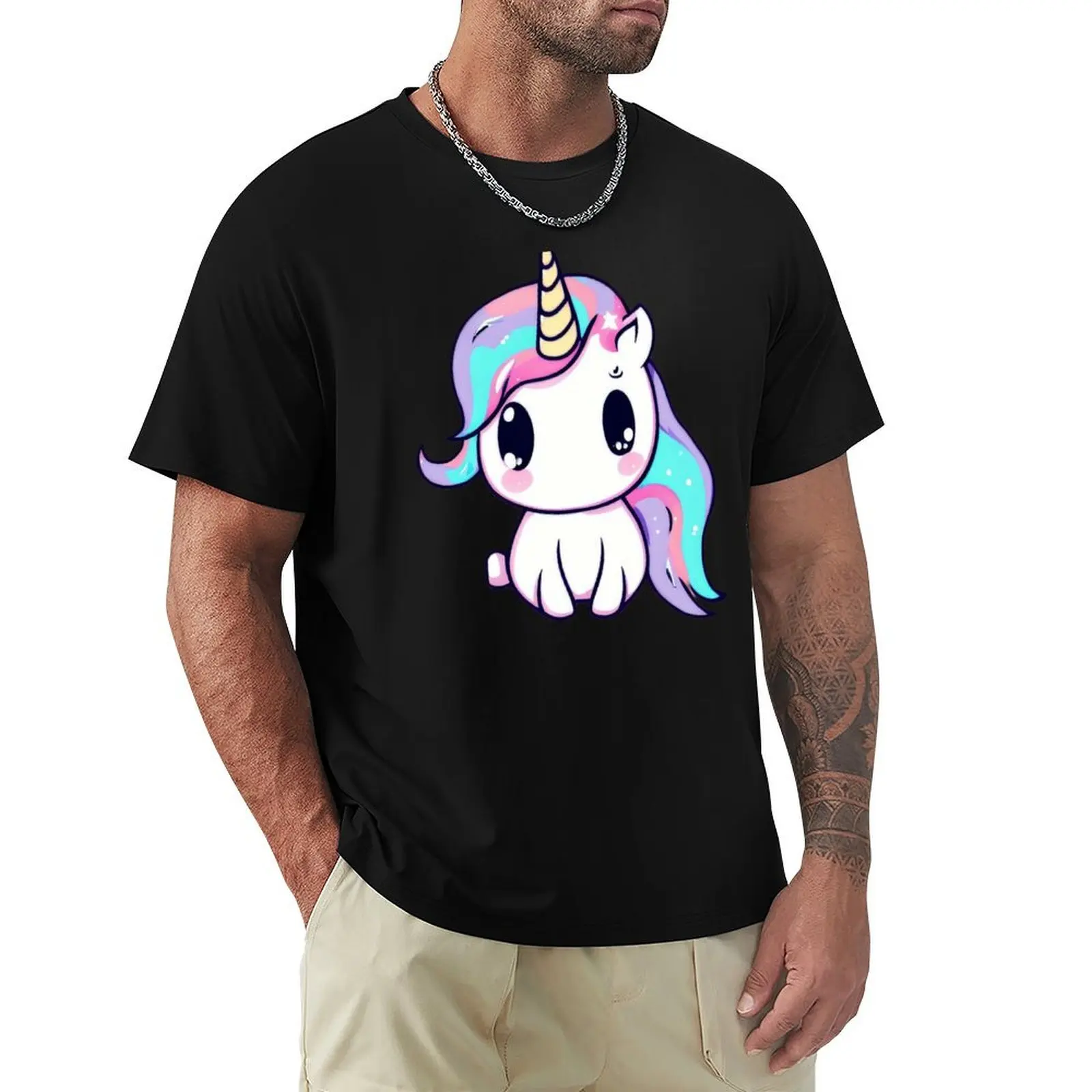 Unicorn Kawaii T-Shirt Casual All Match Tee Shirt for Men