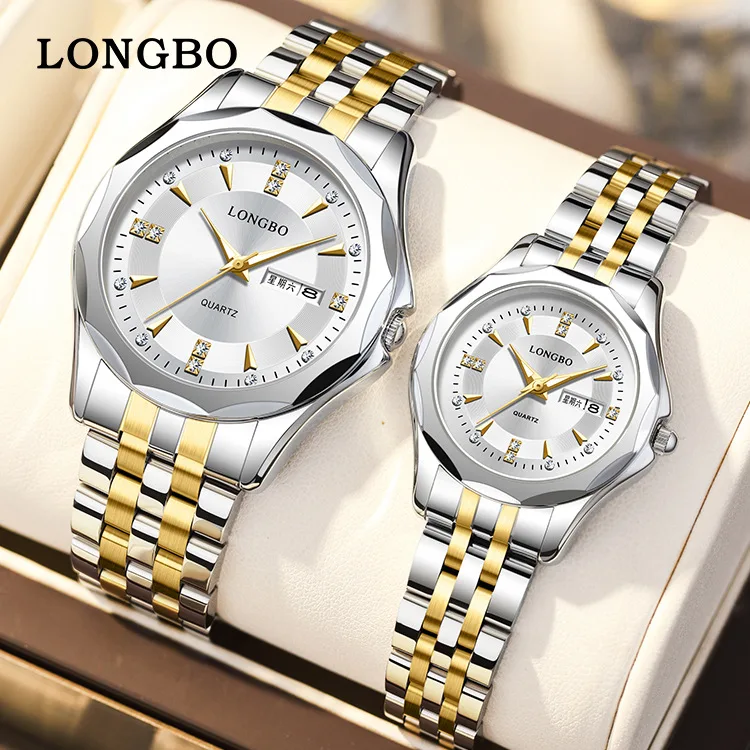 New Fashion Couple's Watches for Men and Women, Stainless Steel Calendar Quartz WatchesWomen's Luxury Watches, Watch Accessories
