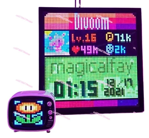 E-Sports Decoration Desktop Decoration Clock Technology Pixel Screen Photo Frame Boys Creative Birthday Gift