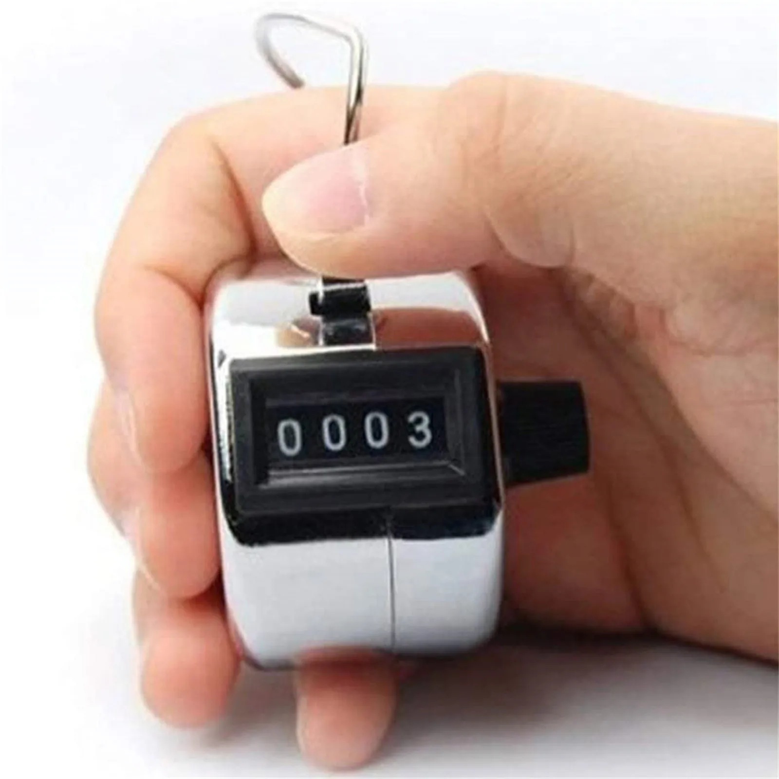 4 Digit Number Hand Held Tally Counter Digital Golf Clicker Manual Training Counting Counter Metal Counter