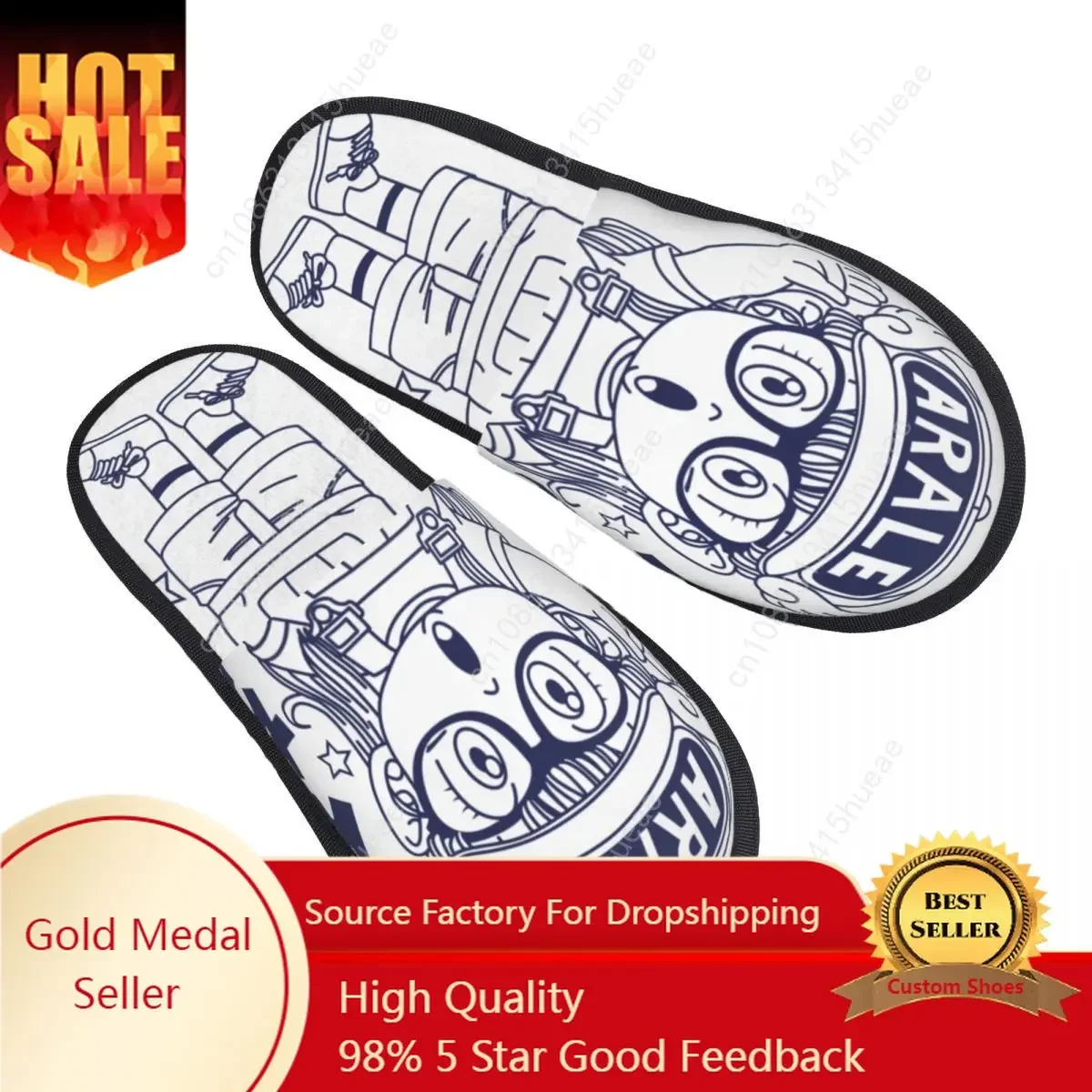 

Custom Dr Slump Manga Soft Memory Foam House Slippers Women Robot Arale Cozy Warm Anti-Skid Slipper