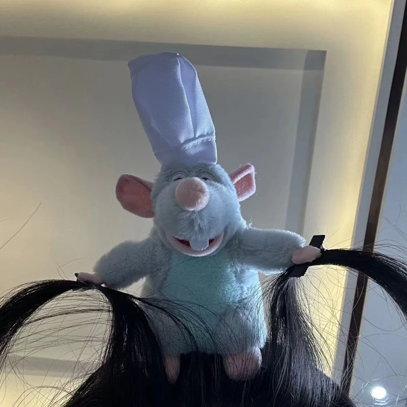 Disney-Muñeca de peluche con hombro de Ratatouille, diadema creativa para niña, diadema de dibujos animados, horquilla de ala ancha, juguetes de regalo para niños