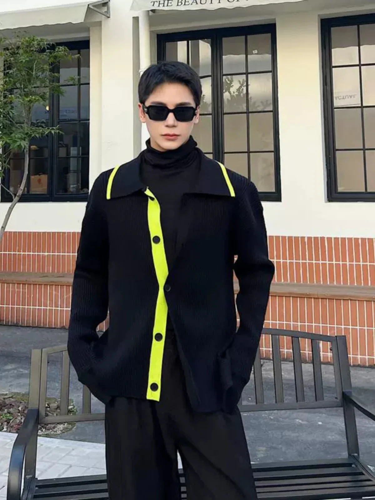 

Модный повседневный вязаный свитер, пальто с открытым кардиганом и воротником, цветная блузка, осень-зима, Новое поступление, мужские свободные длинные свечи