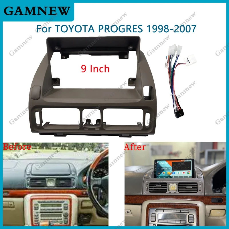 9 Inch  Car Frame Fascia Adapter Android Radio Dash Fitting Panel Kit For TOYOTA PROGRES 1998-2007 Right Hand Drive