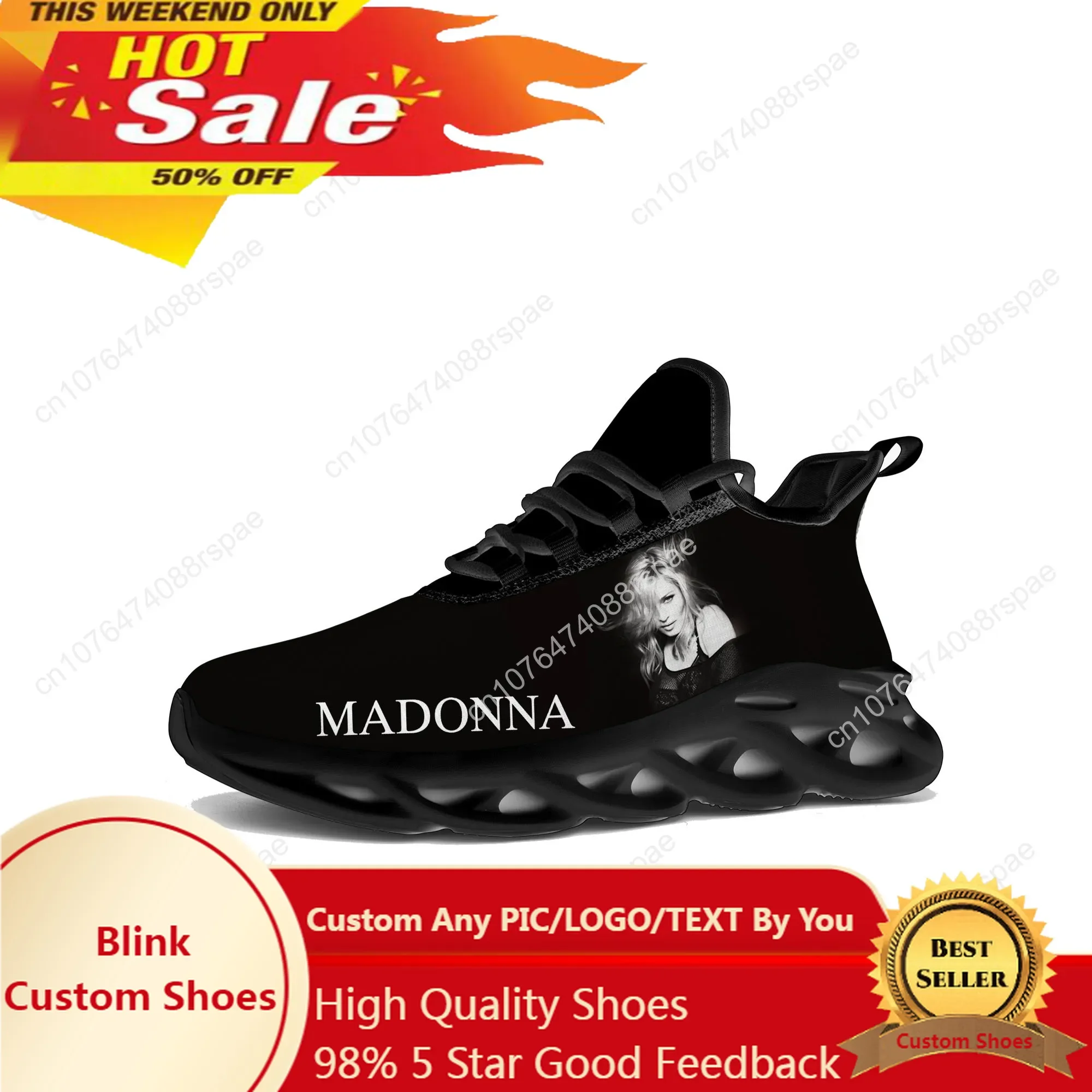 Madonna Rock Singer Hot Flats Sneakers uomo donna discoteca Pop sport scarpe da corsa Sneaker Lace Up Mesh calzature scarpe su misura