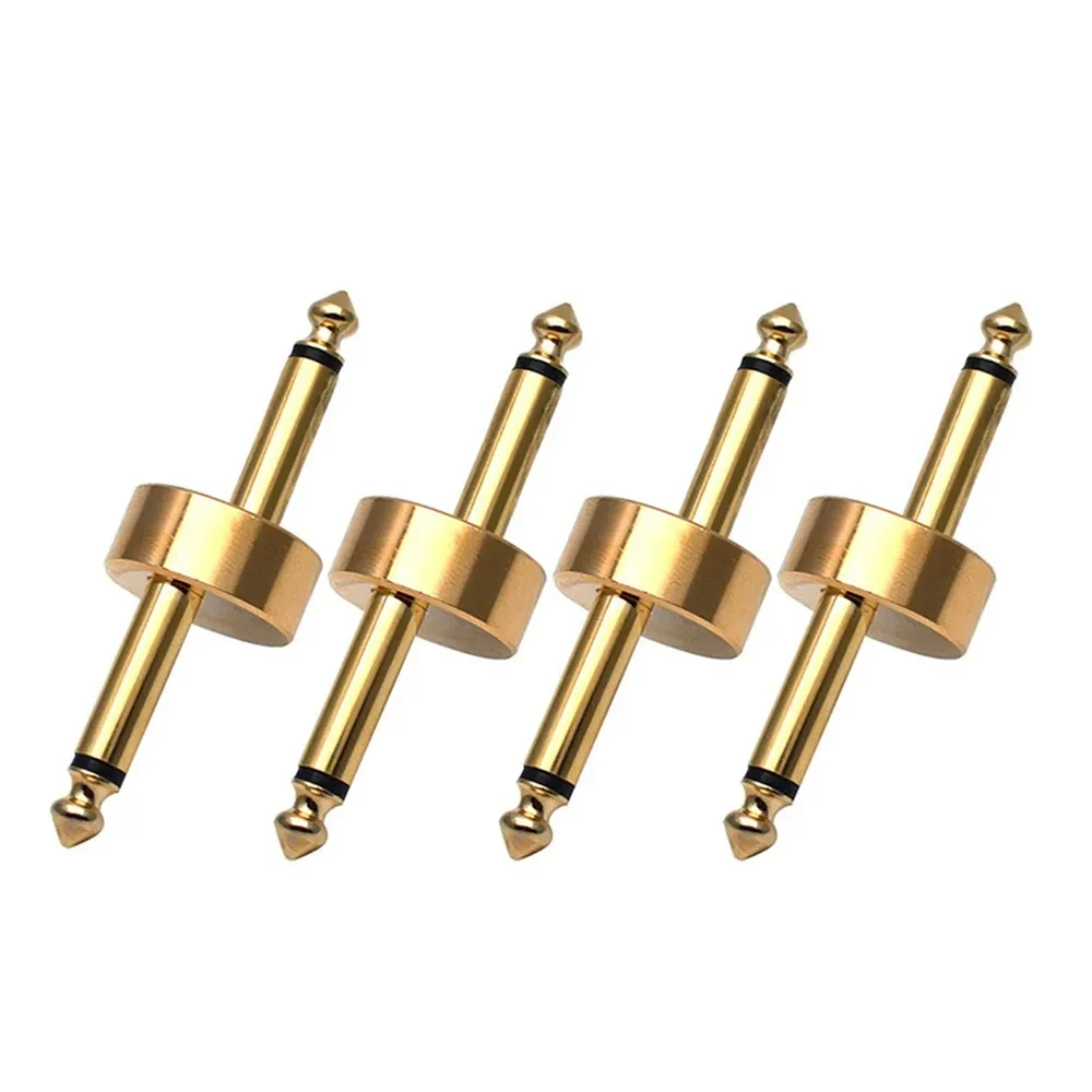 1 Piece 6.35mm Z-shaped golden guitar effect pedal jack connector plug metal welding connector crank jumper patch