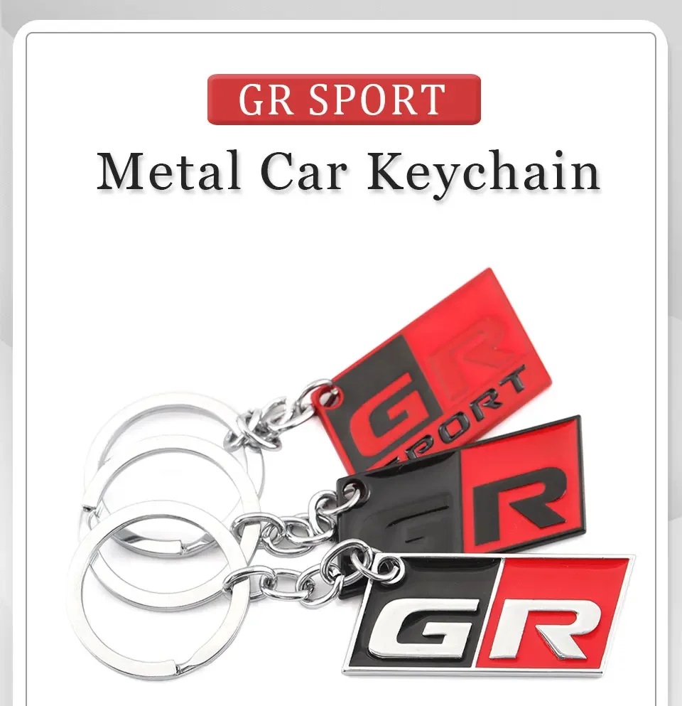 GR Sport Keychain Car GR Key Ring Chain Holder for Toyota HV YARiS Prius Harrier Corolla Camry Tacoma Venza Tundra Rav4 Auris