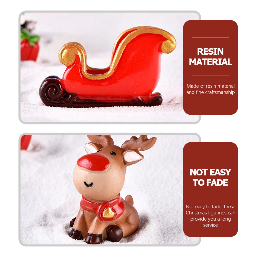 

1Set Christmas Micro Landscape Ornament Resin Snowman Xmas Tree Miniature Decoration Xmas Holiday Micro Crafts