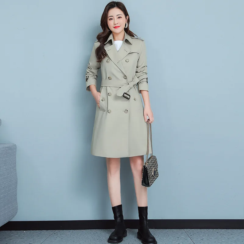 Imagem -04 - Moda Outono Trench Coat para Mulher Double-breasted Elegante Feminino Roupas Fino All-match Casual Senhoras Blusão