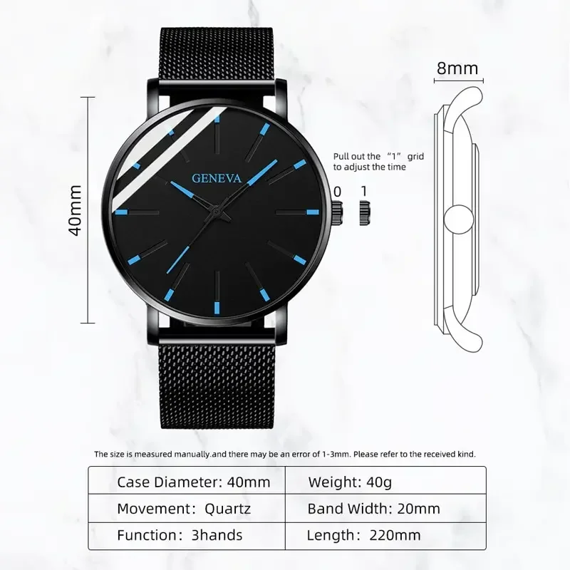 Fashion Relogio Masculino Ultra Thin Watches Mens Minimalist Watch Men Business Stainless Steel Mesh Belt Quartz Wristwatches