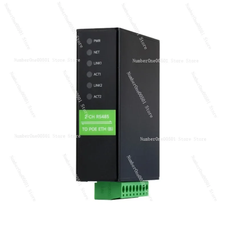 Industrial isolation 2-way RS485 to RJ45 Ethernet PoE network port Modbus serial port server, two-way transparent transmission