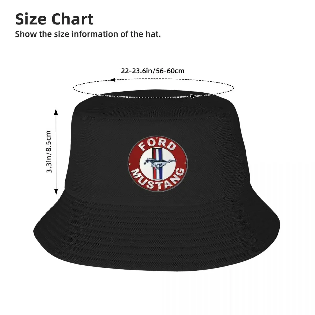 Ford Mustang Merchand-c Bucket Hats Panama For Man Woman Bob Hats Reversible Fisherman Hats For Summer Beach Fishing Caps