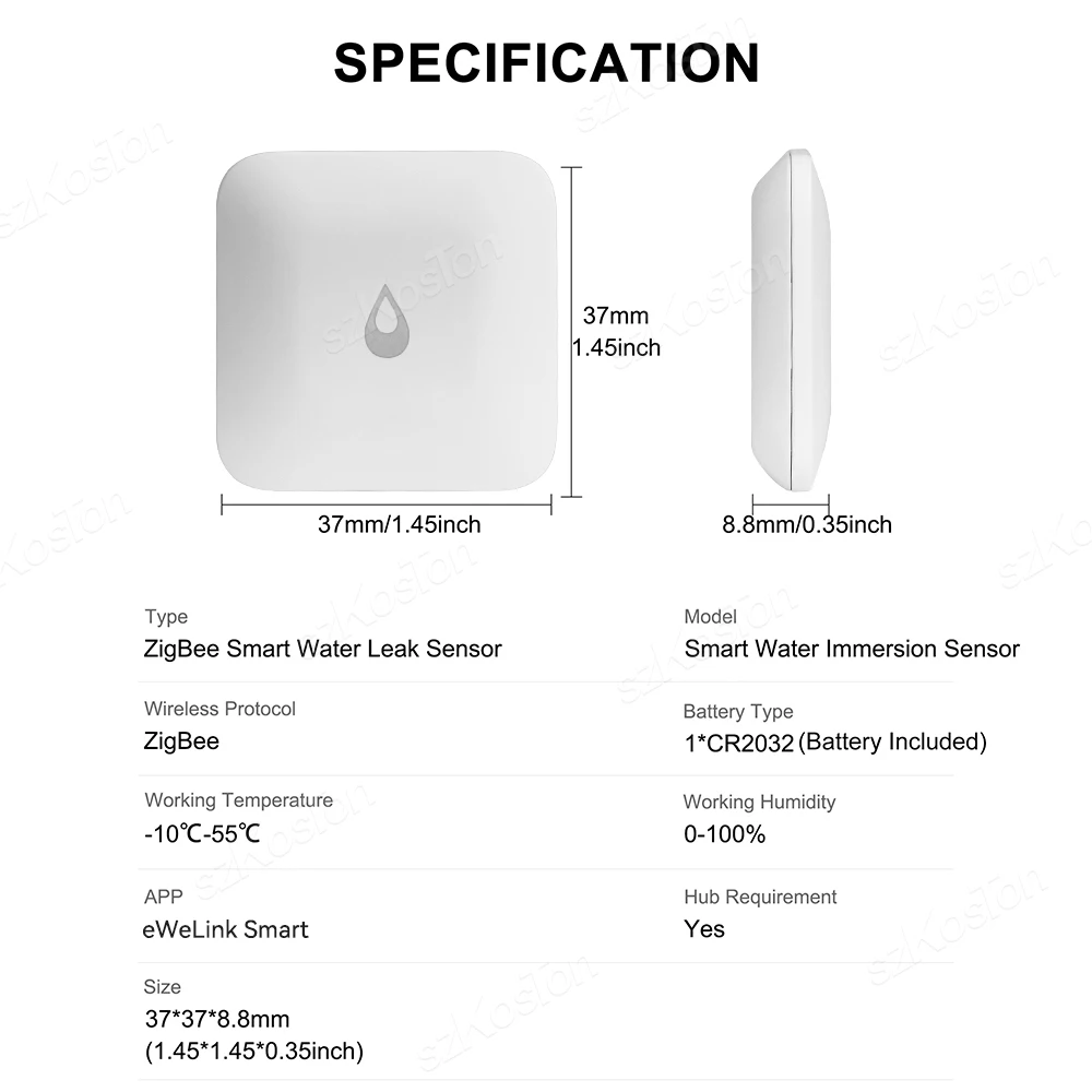 Inteligente ewelink app zigbee detector de vazamento de água sem fio sensor de vazamento de água para monitoramento de transbordamento doméstico trabalho com assistente doméstico