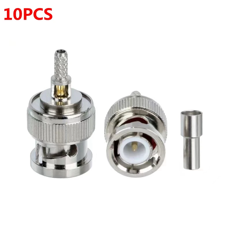 Q9 BNC Wtyczka męska Złącze kątowe Zaciskane do RG316 RG174 LMR100 RG58 RG142 RG400 LMR195 RG223 Kabel Szybka dostawa Miedź