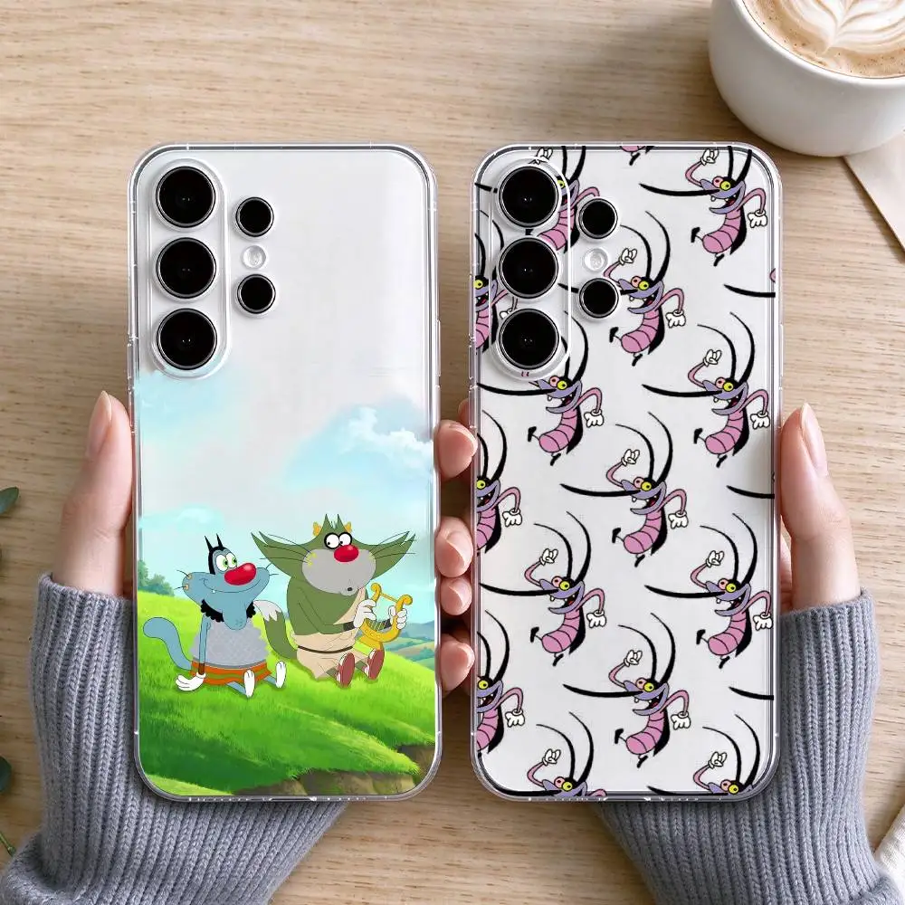 Cat Oggy and the Cockroaches-Es  Phone Case Transparent Silicone Soft For Samsung S25,S24,S21,S22,S23,S30,Ultra,S20,Plus,Fe Gift