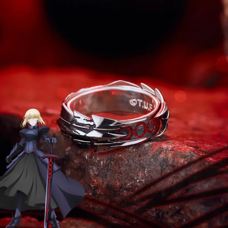 Anime Fate Stay Night Altria Pendr Cosplay Ring Black Saber Armour Cos Adjustable Opening Jewelry Rings Saber Alter Accessories