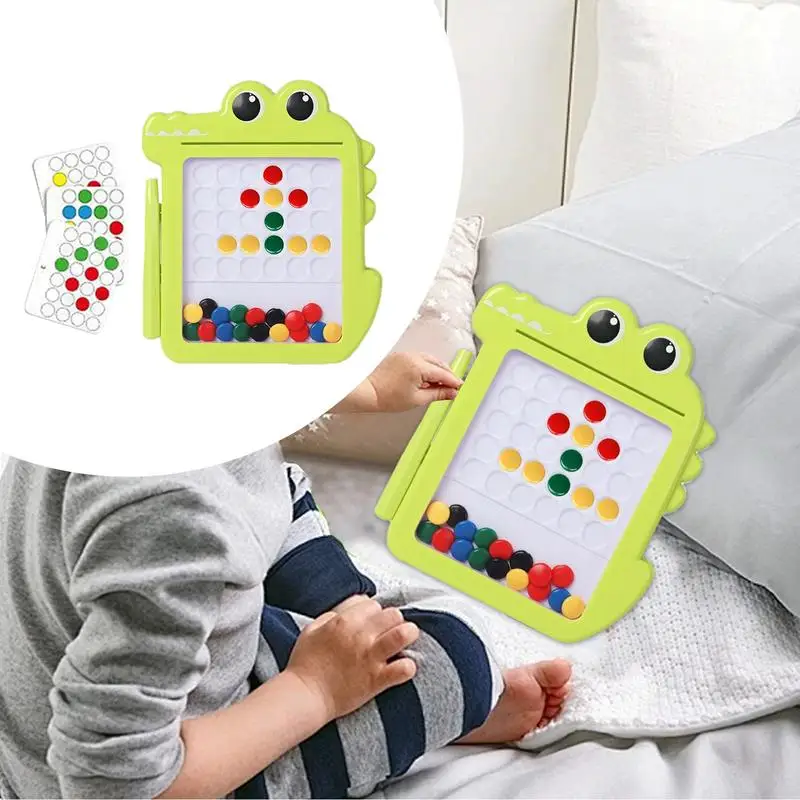 Magnetic Drawing Board Cute Crocodile Magnetic Dot Board Children's Magnetic Pen Drawing Board Puzzle Learning Education Toys