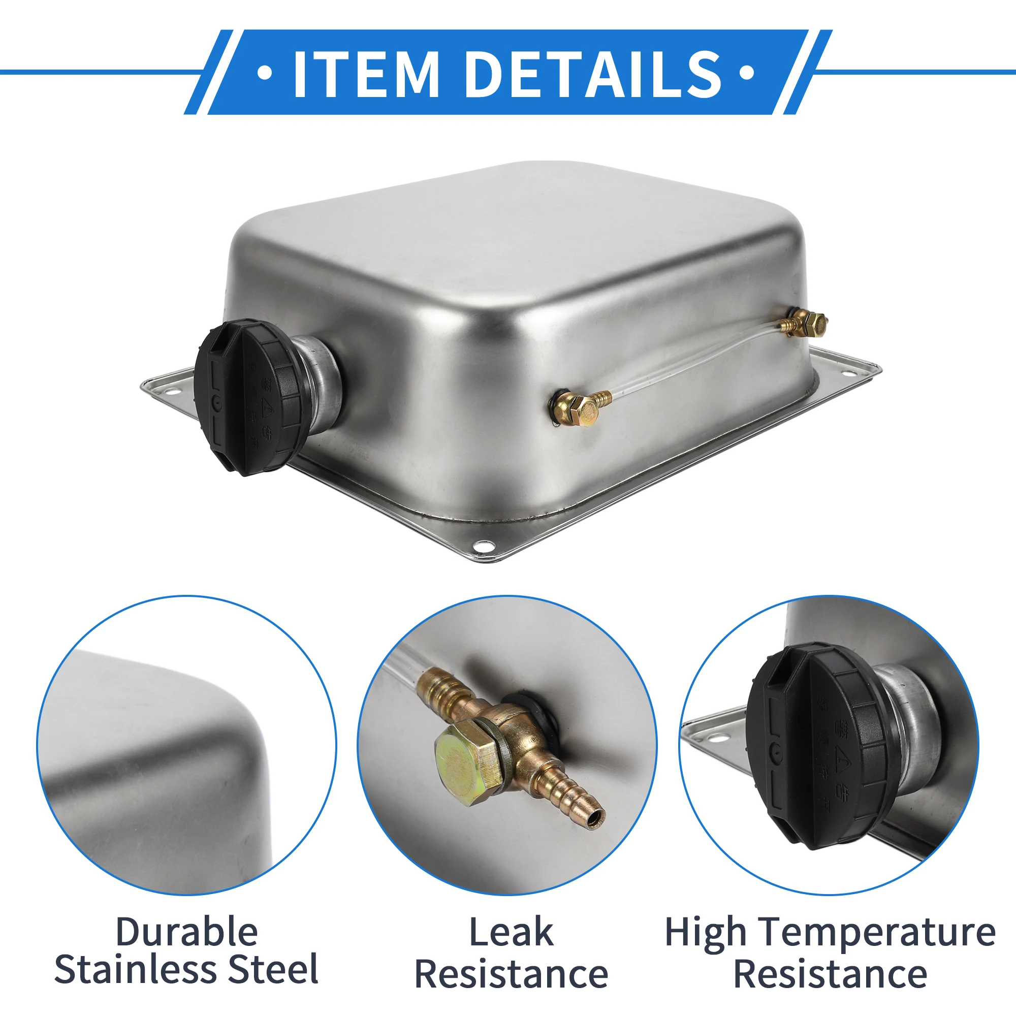 UXCELL Воздушный парковочный обогреватель Газовый бак Топливный бак Нержавеющая сталь 1 шт. 7 л