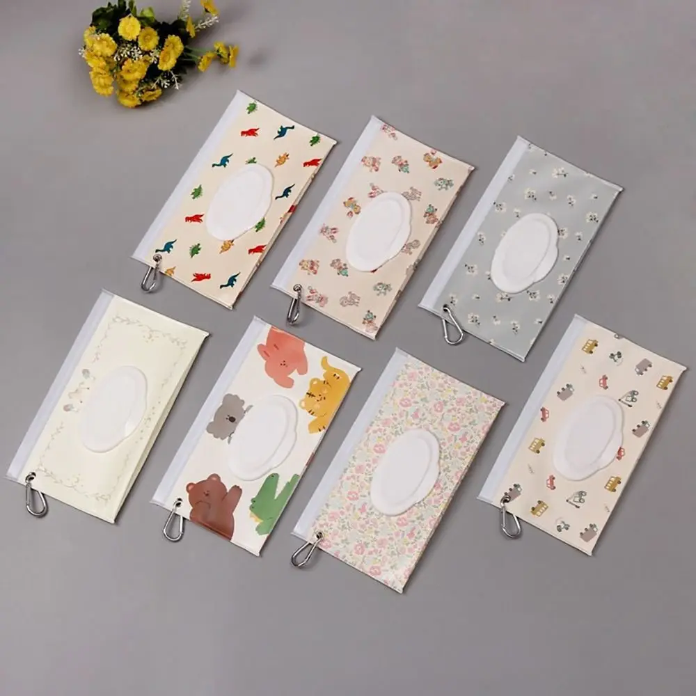 Useful Stroller Accessories Carrying Case Flip Cover Portable Wipes Holder Case Cosmetic Pouch Wet Wipes Bag Tissue Box