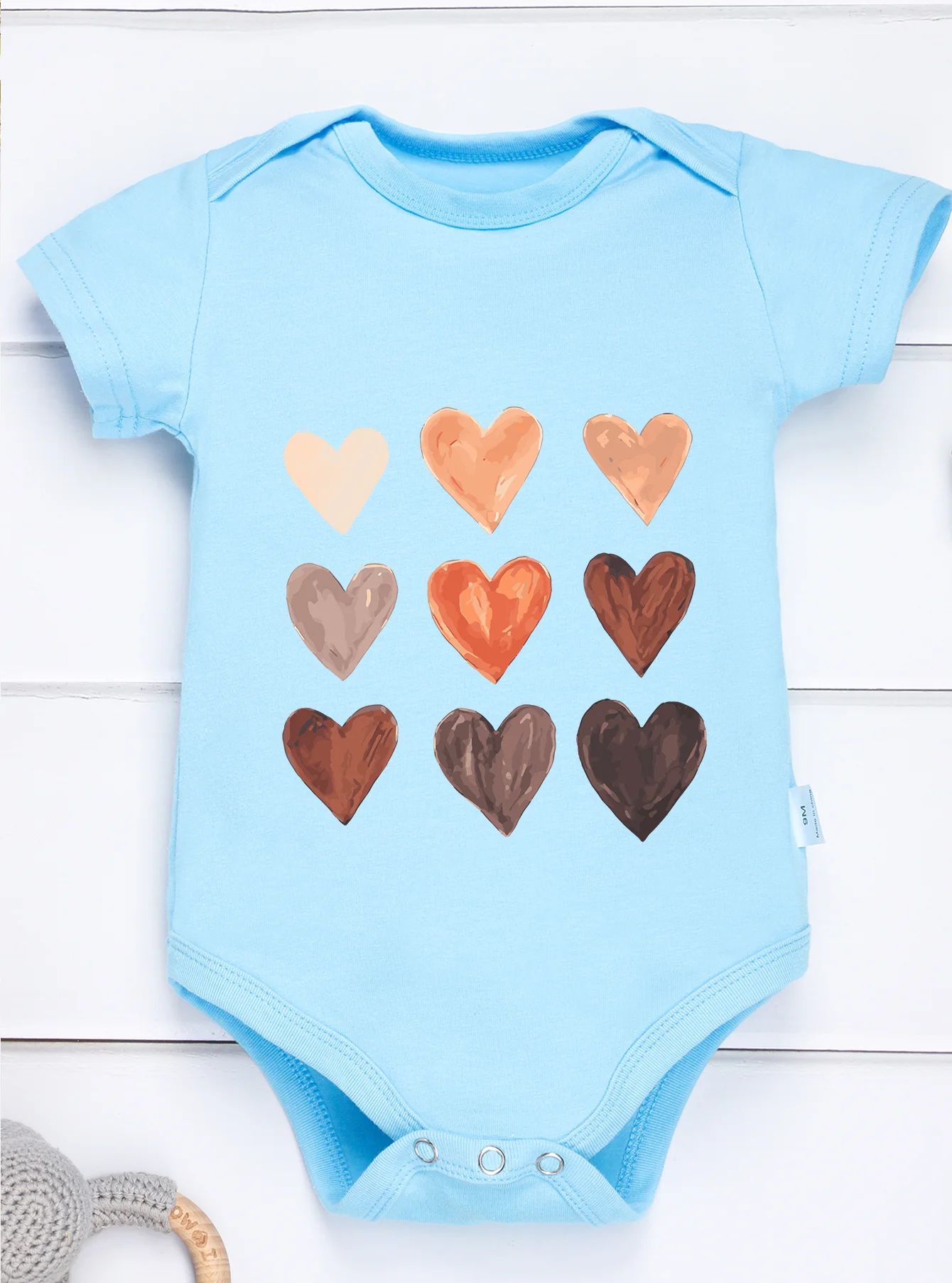 Romper Short Sleeve Toddler Heart Pattern Cute Baby Girl Boy Newborn 0-24M Infant Fashion Jumpsuit New Style Bodysuit Onesie