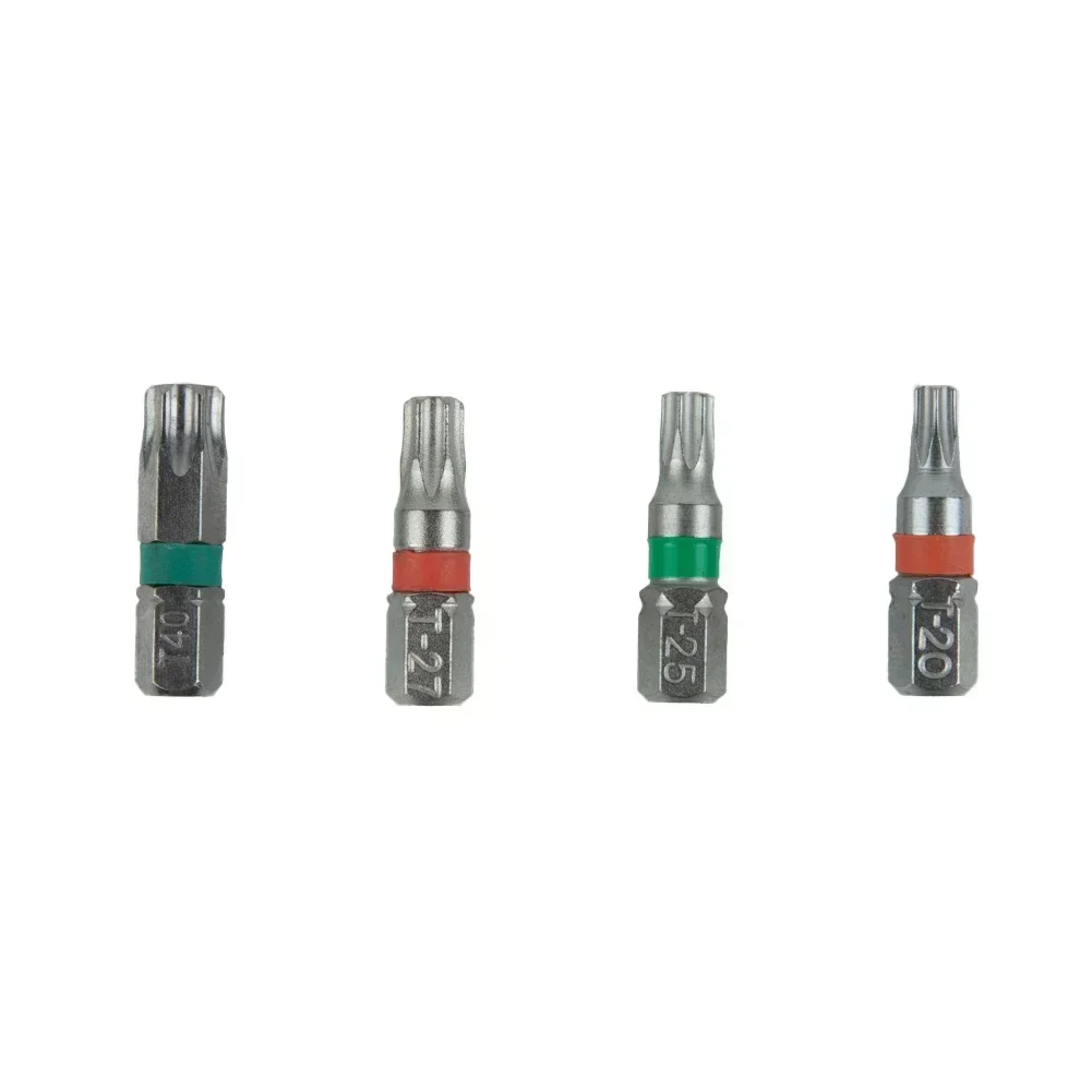 4Pcs T6/T8/T9/T10/T15/T20/T25/T27/T30/T40 obeng magnet bit 1/4 "Alloy Steel Hex Shank kepala obeng bagian peralatan listrik