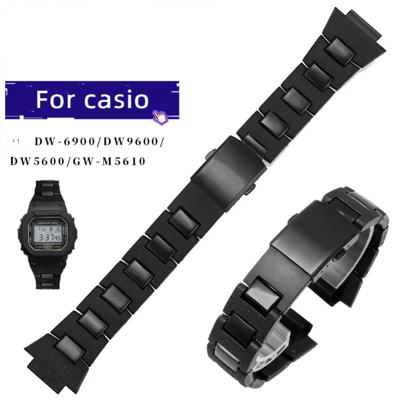 

For Casio G-SHOCK DW-5600 DW6900 DW9600 GW-M5610 Black Plastic Watchband Strap Convex mouth 16mm Men Bracelet Watch Accessories