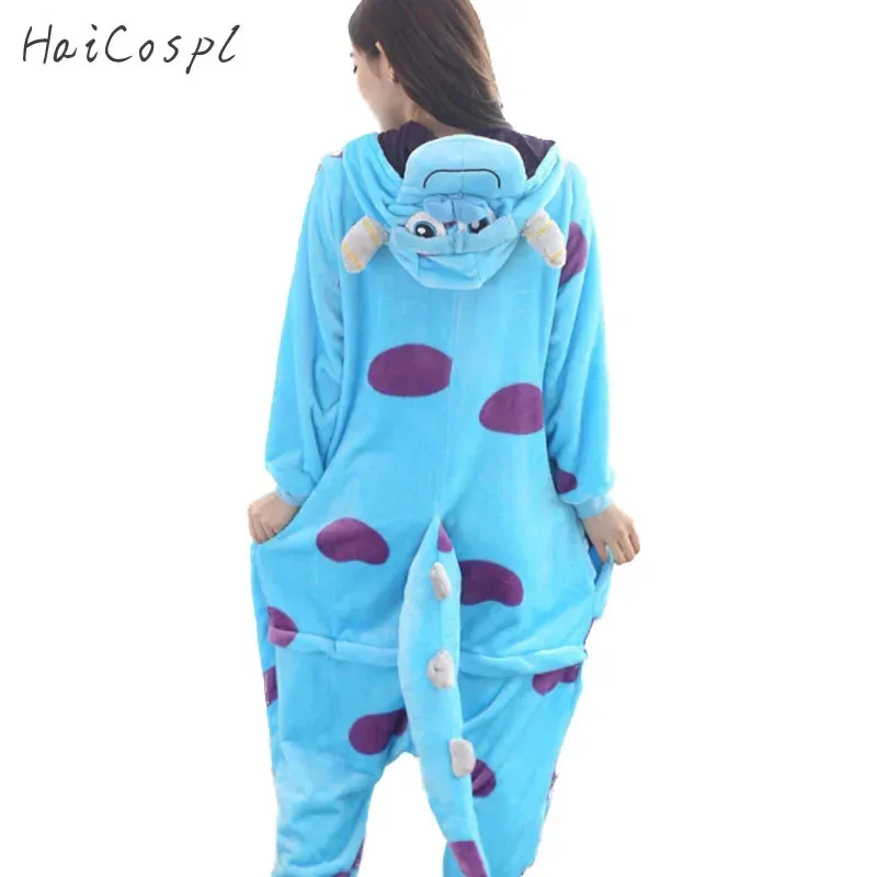 Pijama Monster Sullivan Kigurumi para mujer, mono de animales, disfraz de Cosplay de Anime, conjunto de franela para adulto, ropa de dormir cálida de invierno khj