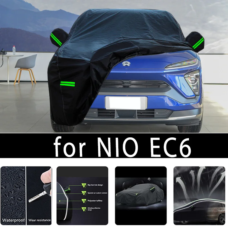 

For NIO EC6 Car Covers Outdoor Waterproof Sun Rain Snow Protection UV Auto Cover 190T Car Protective Full Covers