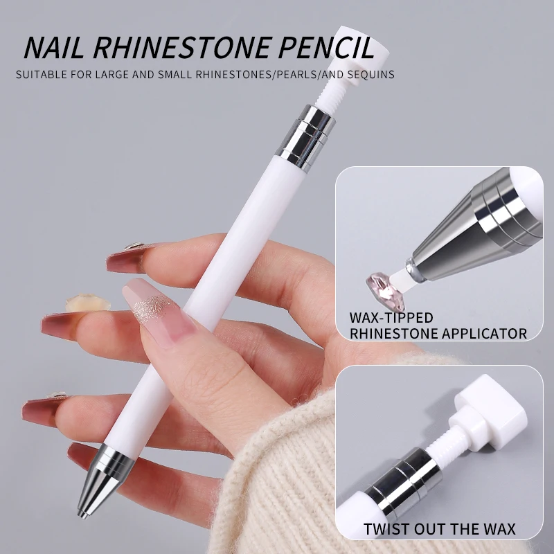 

Wax Pencil for Rhinestone Nail Dotting Tool Pen Stick, Rhinestone Picker Applicator, Dot Rod Nail Art Supplies Tools Accessories