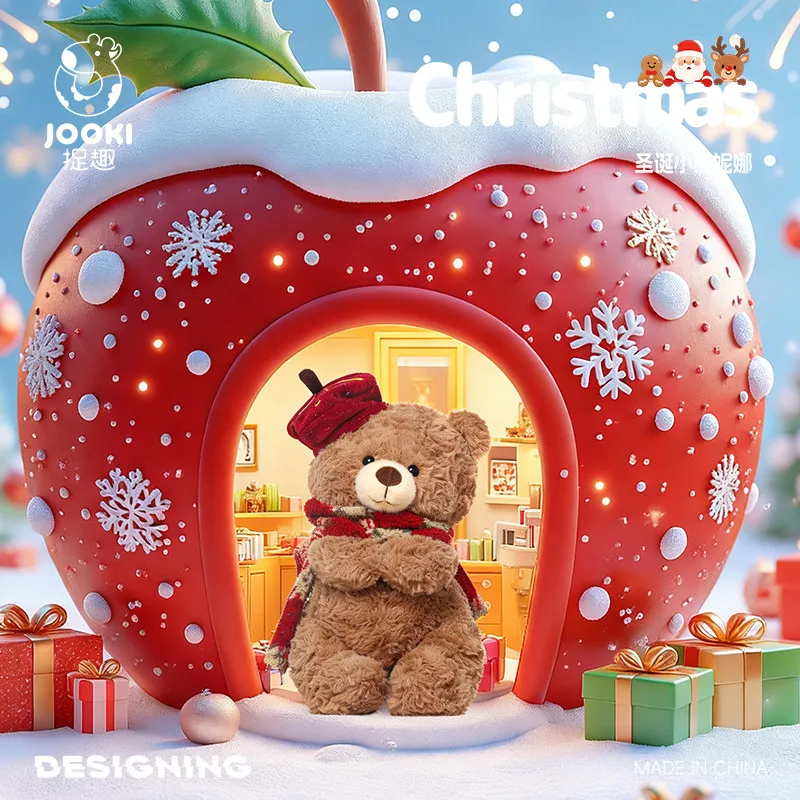 

Xmas Bear Nina 33cm Cute Bear Plush Toy Stuffed Teddy Bear with Scarf Soft Doll Kid Toy Christmas Gift for Children/Girlfriend