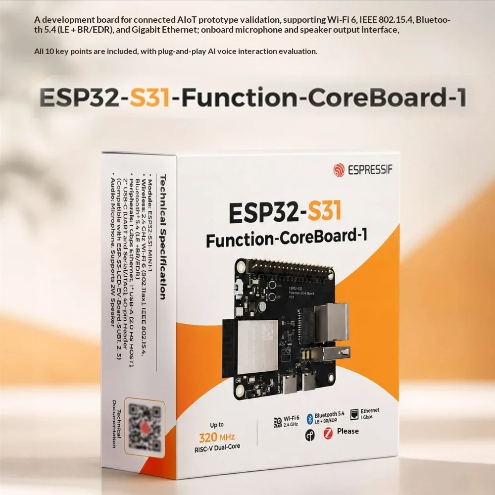 High Precision ADC AI Development Board ESP Mosaico ESP32-S31 Function-CoreBoard-1 RISC-V Wi-Fi 6 IoT Smart Home