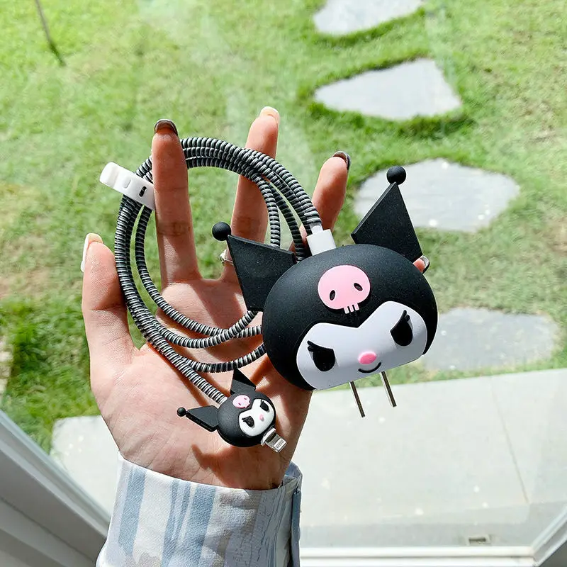 Sanrio Cable Protector Data Cartoon for Iphone 18/20W Charger Anime Kuromi My Melody Cable Protector Anti Leakage Bending Kawaii