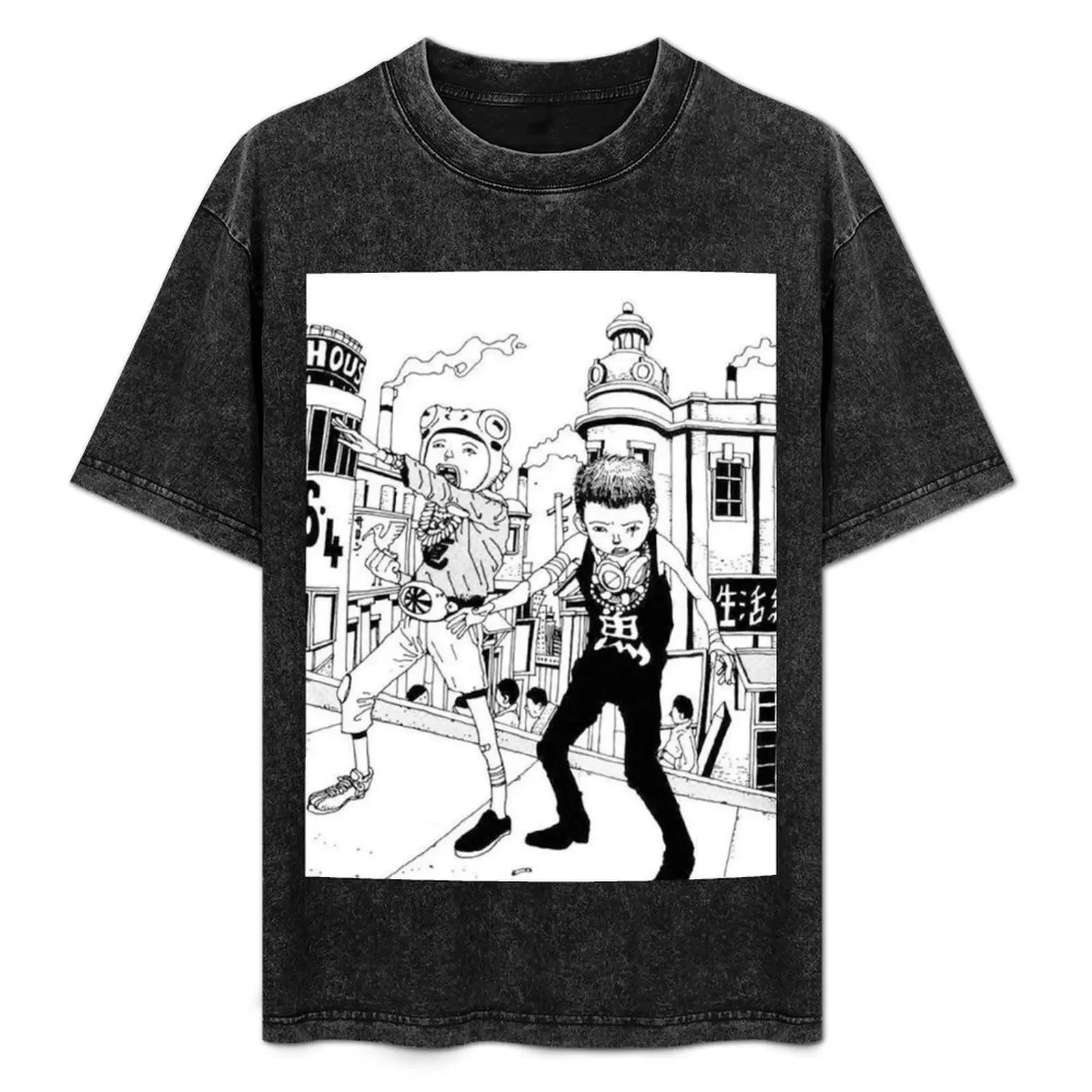 

Футболка Tekkonkinkreet с принтом кошки, крысы, собаки и города, повседневная модная футболка с принтом