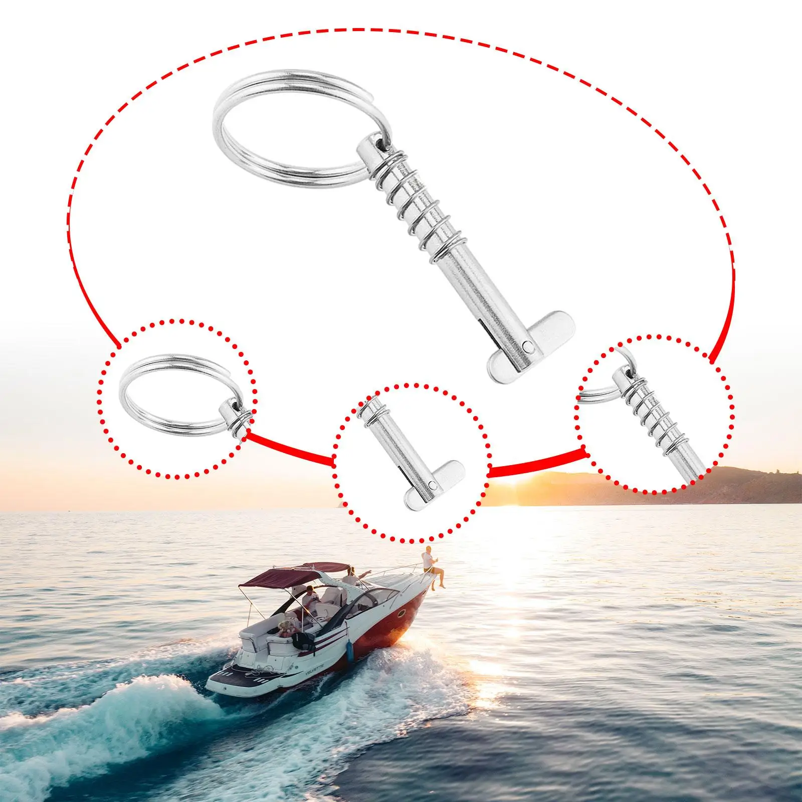 

Быстроразъемный штифт Верхний штифт бимини Прочный Простой в использовании Замена запасных частей Быстрая замена