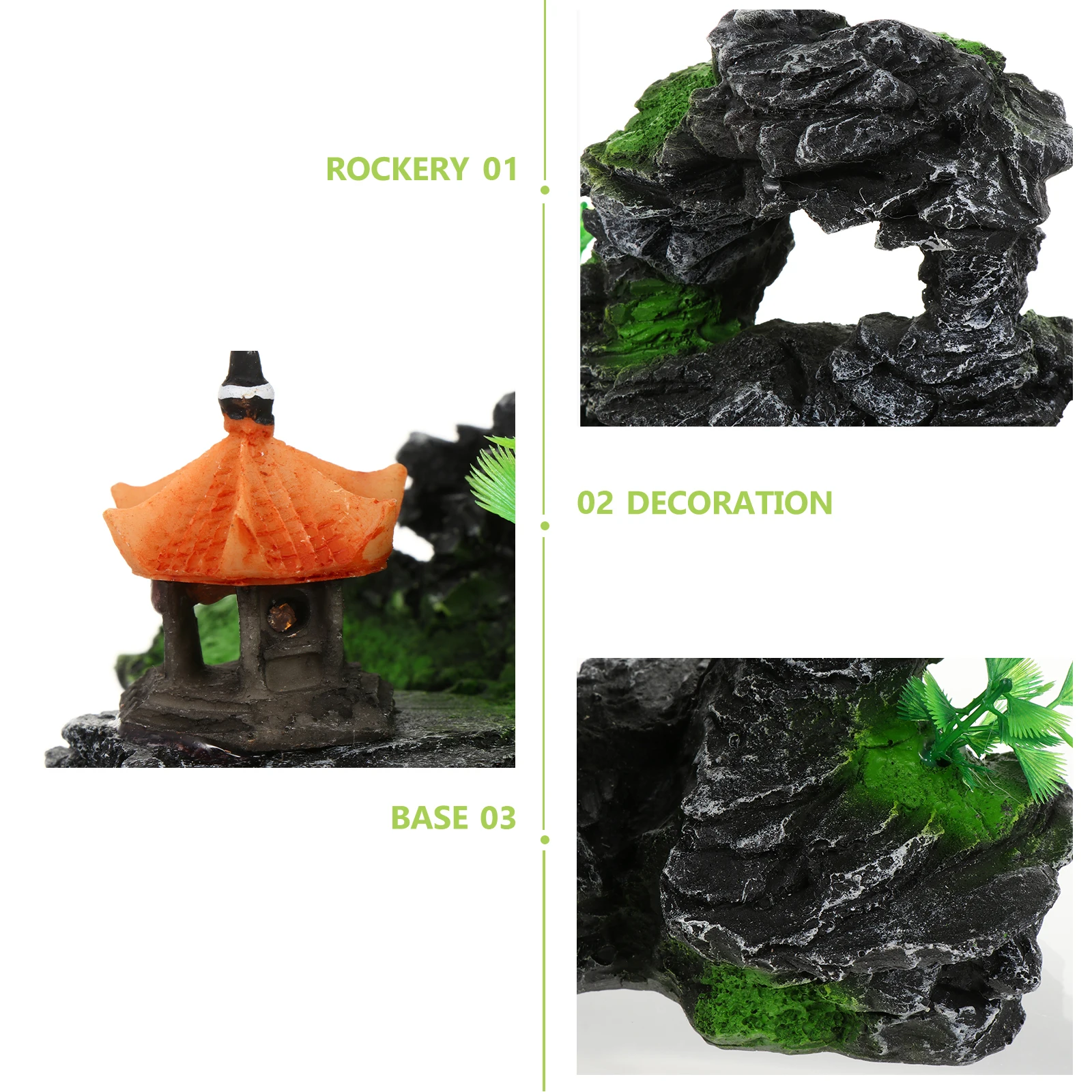 حوض السمك خزان الأسماك الجنينة حجر الديكور تصميم واقعي حوض السمك المناظر الطبيعية زخرفة الديكور خزان الأسماك زخرفة