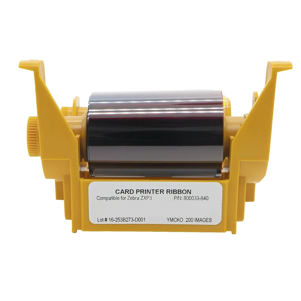 2026 New High Yield 200 Print YMCKO Ribbon 800033-840 For Zebra ZXP Series 3 ZXP3 Card Printer Dye Sublimation